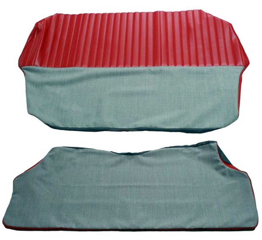 Bekleding achterbank voor Volvo 544A 1958-60 rood/grijs Optie 1