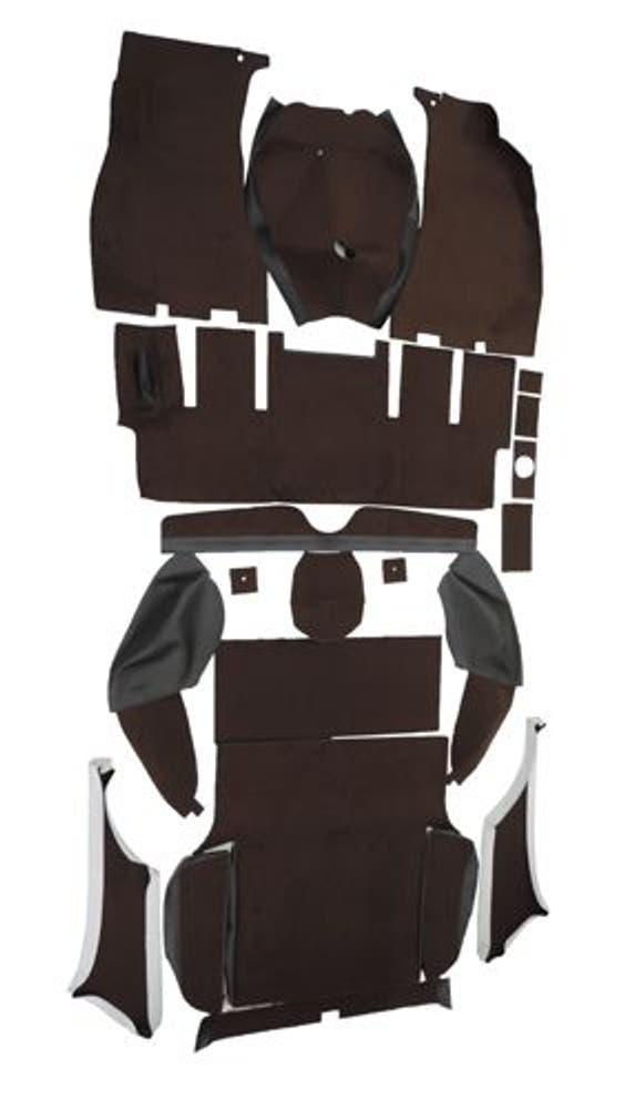 Mattenset bruin/zwart textiel