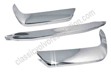 Bumperset voor en achter voor Volvo 1800, 1965-73, chroom (niet US73)