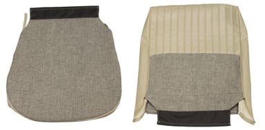 Bekleding voor de voorstoelen van een Volvo Amazon 4d uit 1959-1960, grijs/wit.