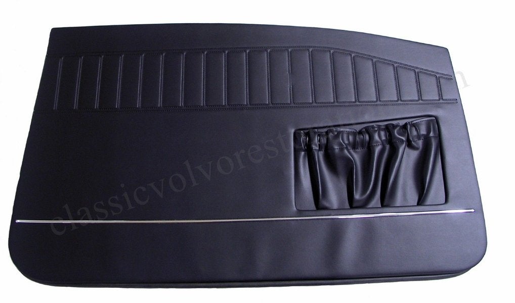 Deurpaneel zwart m/smalle lijst