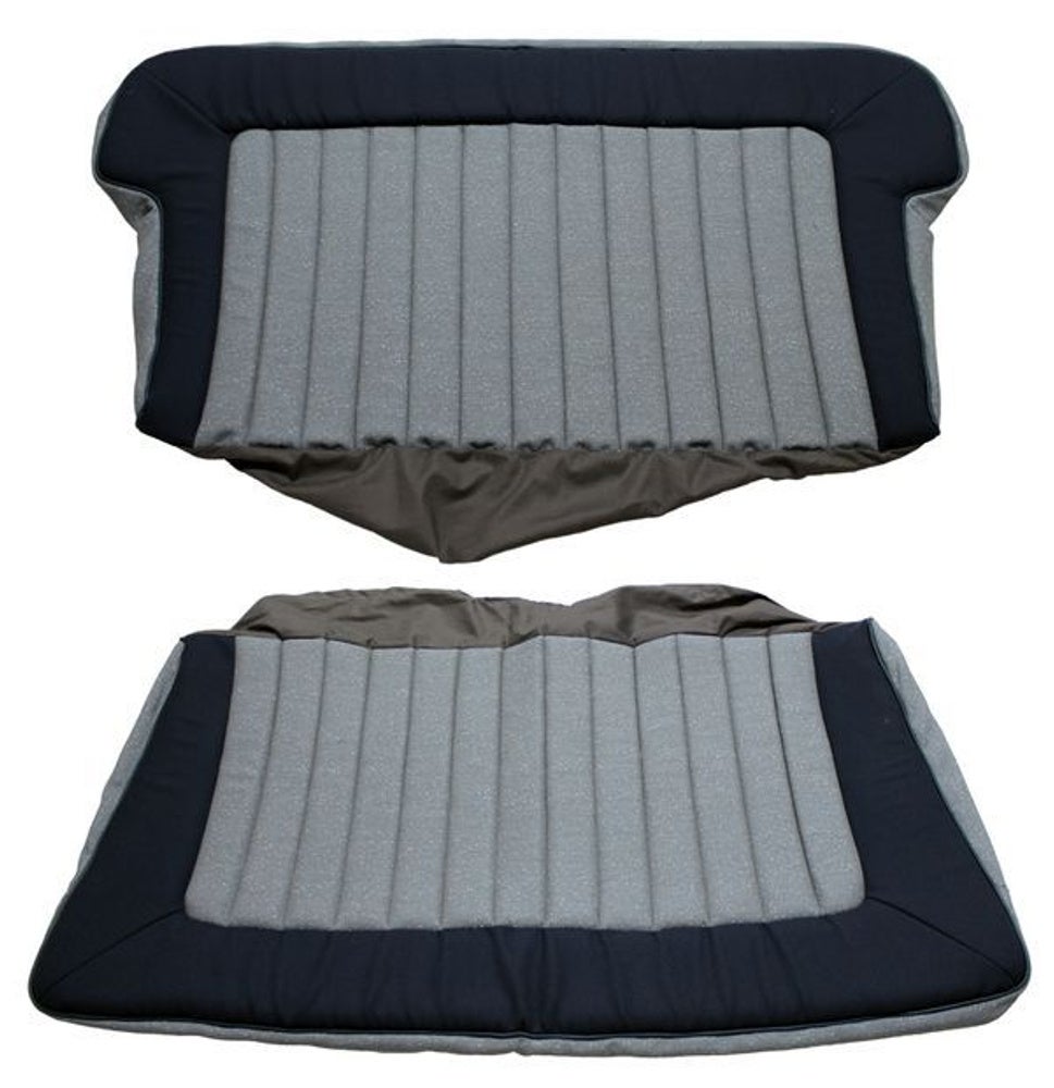 Bekleding achterbank voor Volvo PV444KS 1956-57 grijs/blauw
