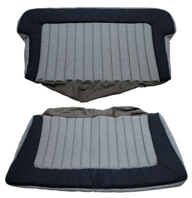 Bekleding achterbank voor Volvo PV444KS 1956-57 grijs/blauw