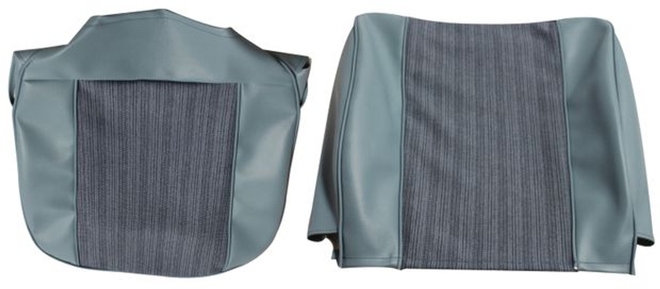 Bekleding voor de voorstoel van een Volvo PV544B uit 1960-61, blauw.