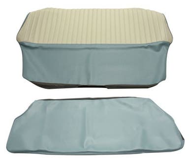 Bekleding achterbank voor Volvo PV544A 1958-60 US blauw/beige Alternatief 2