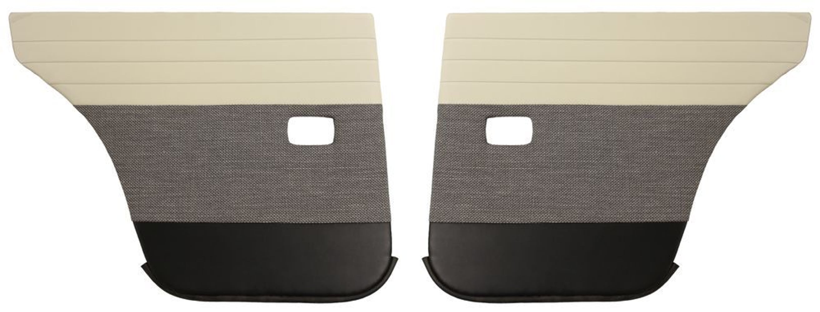 Achterportierpanelen voor Volvo Amazon 4d 1957-58, grijs/zwart