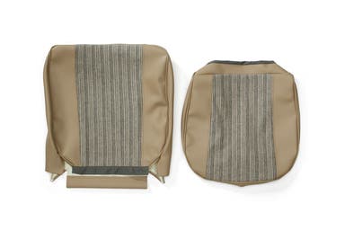 Bekleding voor de voorstoel van een Volvo Amazon uit 1962 in de kleur nougat.