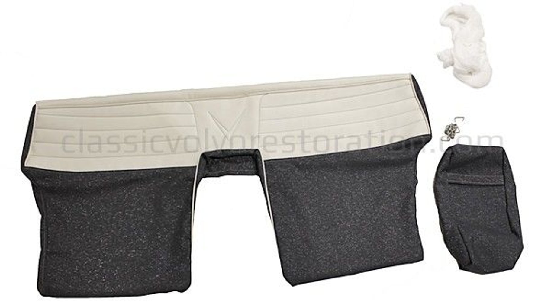 Achterbankbekleding voor Volvo Amazon 4d 1957-58 blauw/zilver — bild 2 av 2