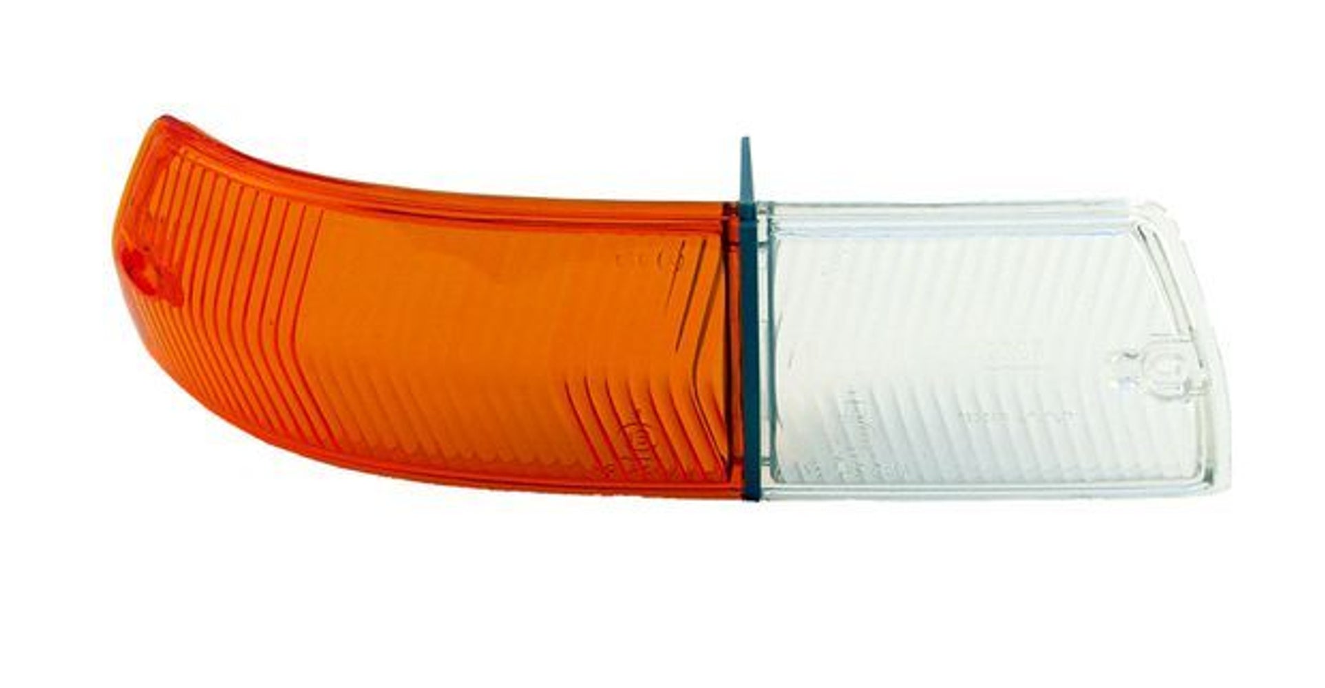 Knipperlichtglas geel/wit rechts