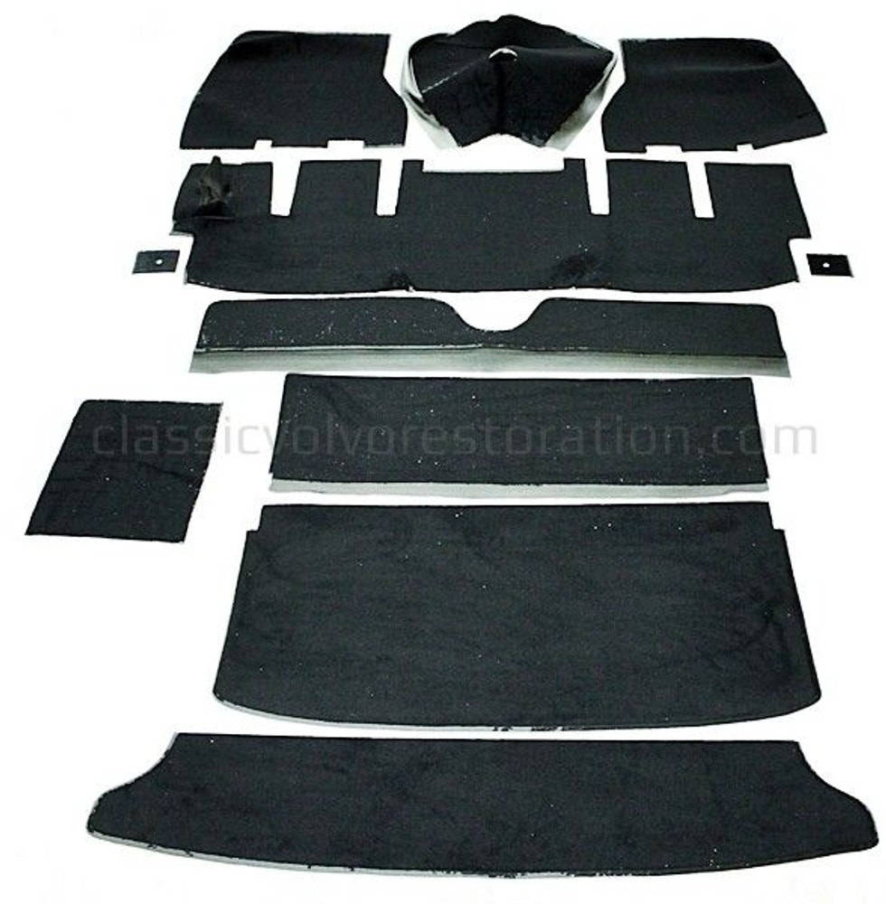 Mattenset zwart textiel