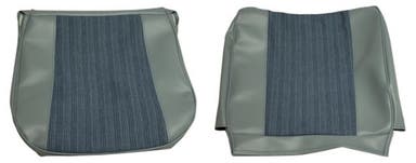 Bekleding voor de voorstoel van een Volvo PV544 uit 1961-62, blauw.