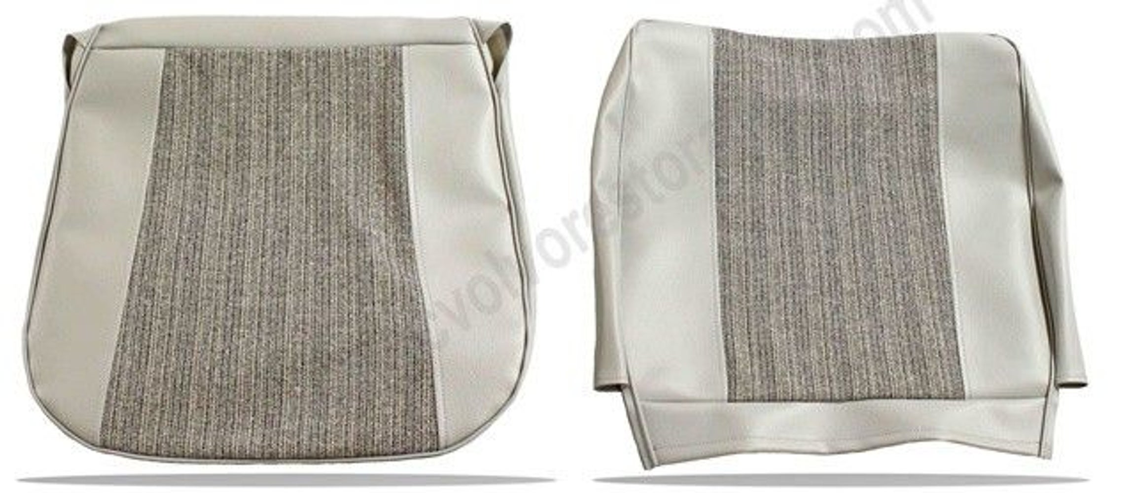 Bekleding voor de voorstoel van een Volvo PV544 uit 1962-63, grijs.
