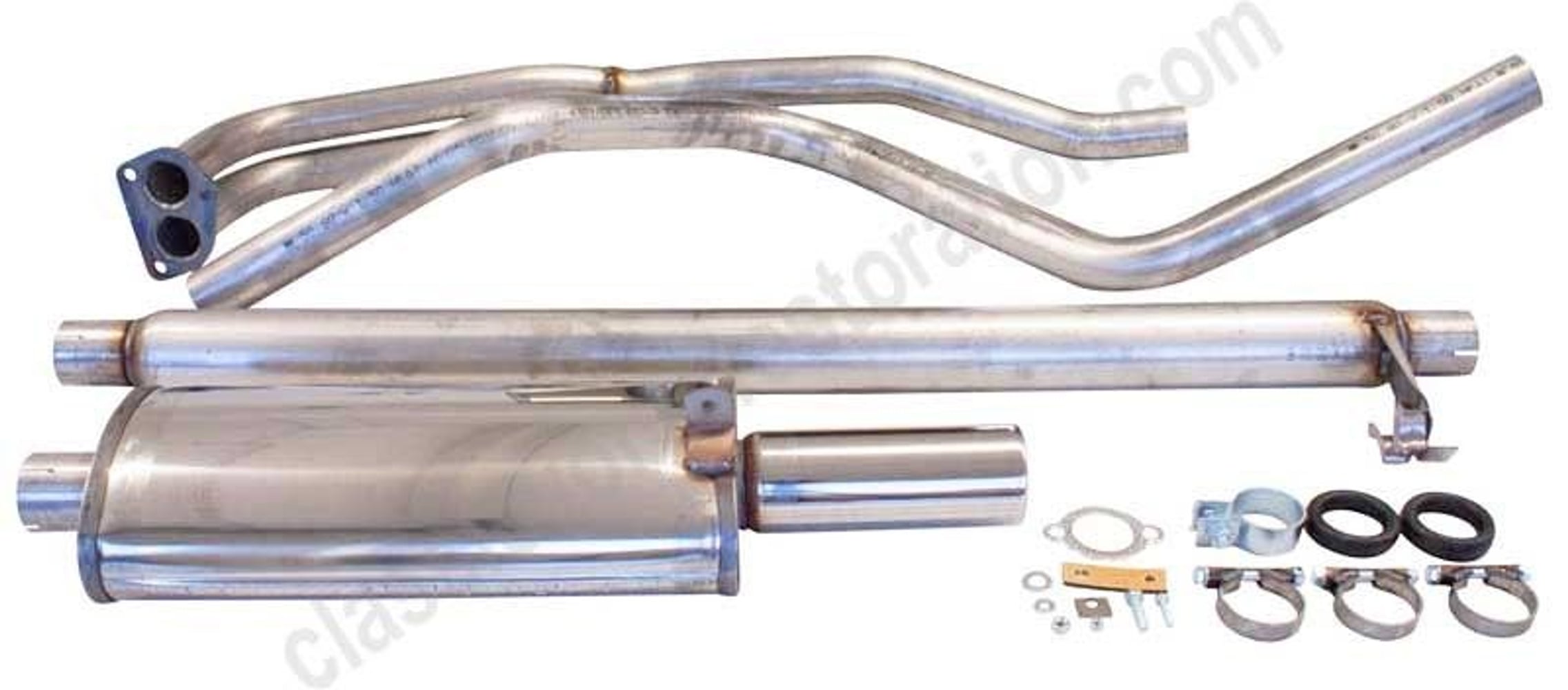 Uitlaatsysteem voor Volvo Amazon, 1967-70, 2" sport, roestvrij staal