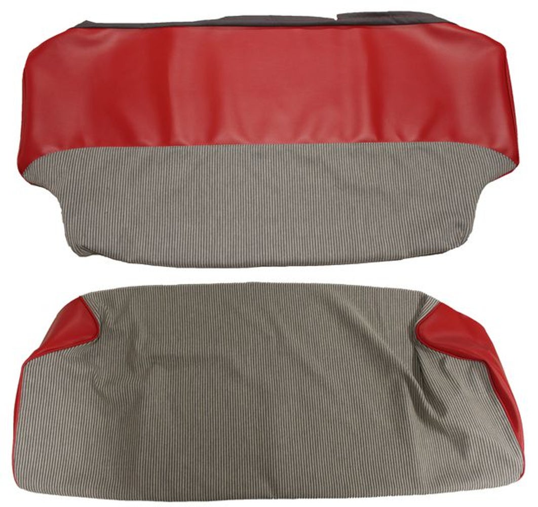 Bekleding achterbank voor Volvo Duett 1958-60 rood/grijs