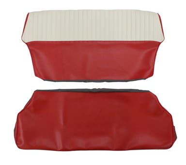 Bekleding achterbank voor Volvo PV544 1958-60 Export rood/beige Optie 2