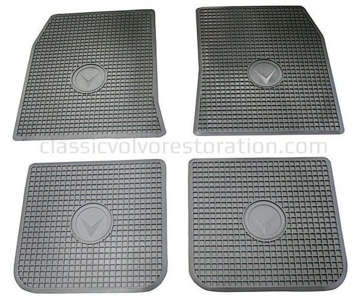 Mattenset rubber grijs