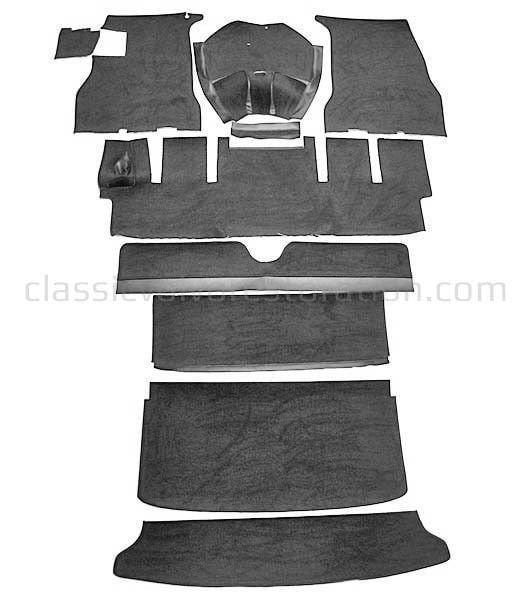 Mattenset zwart textiel