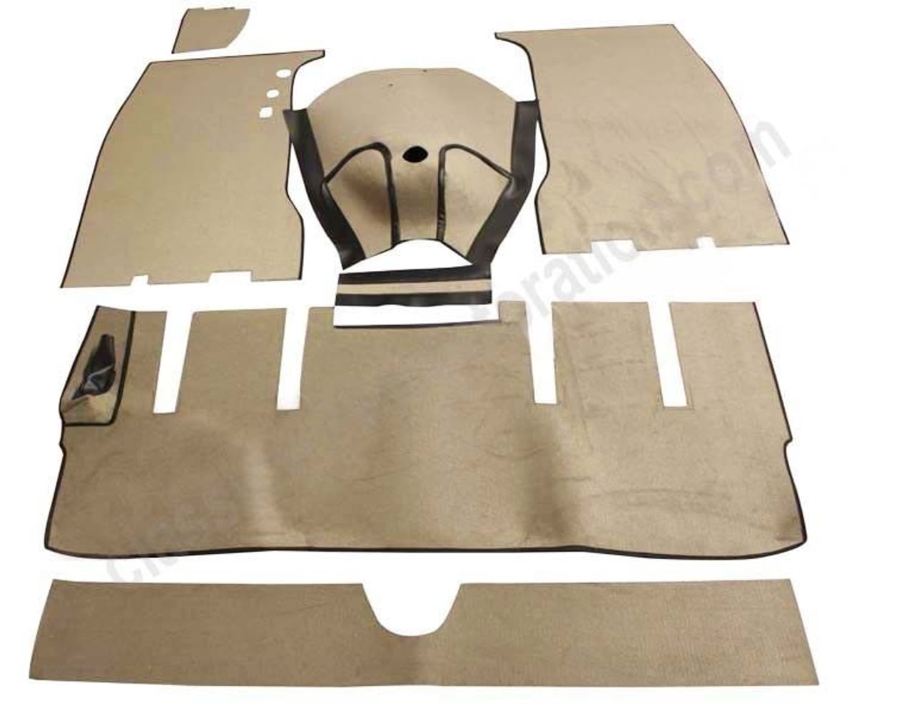 Tapijtset voor Volvo 1800 1961-62, grijsbeige textiel met vilt