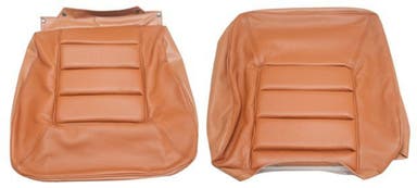 Bekleding voor de voorstoel van een Volvo 140GL, 164 uit 1973-74, bruin.