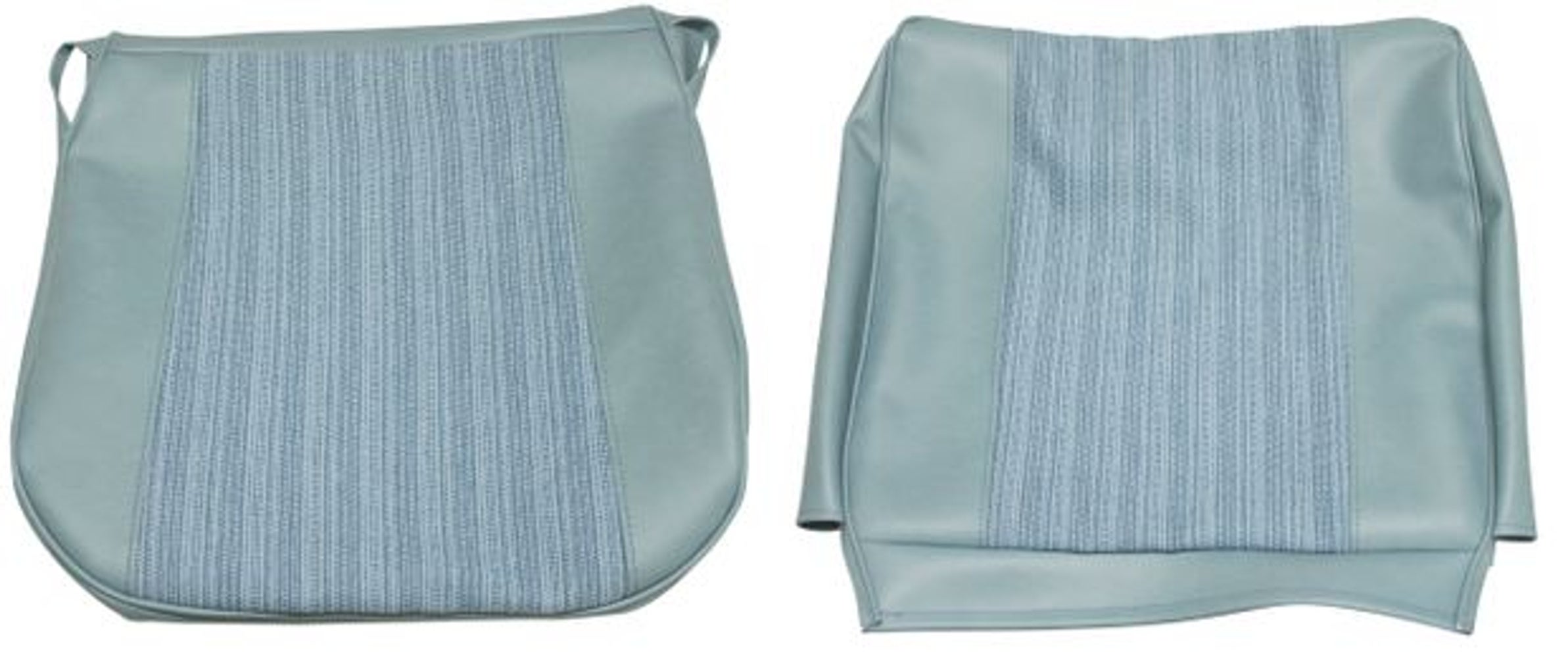 Bekleding voor de voorstoel van een Volvo PV544 uit 1965, blauw.