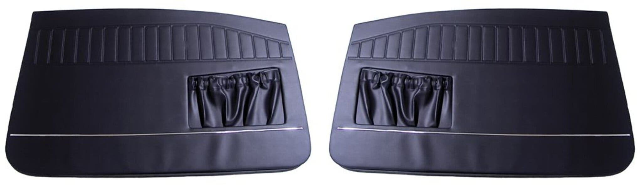 Deurpaneel zwart m/smalle lijst