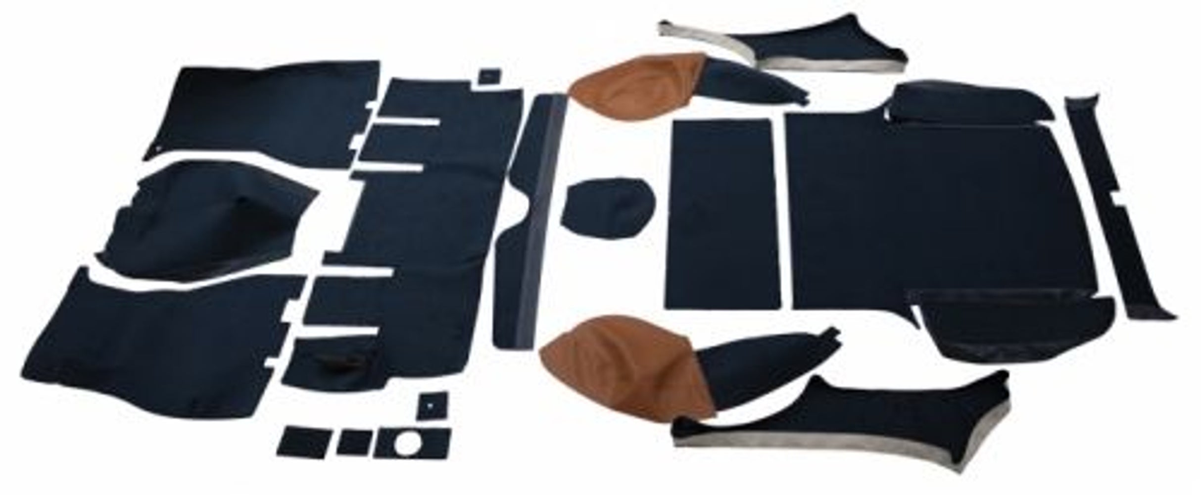 Tapijtset voor Volvo 1800ES, blauw/bruin textiel