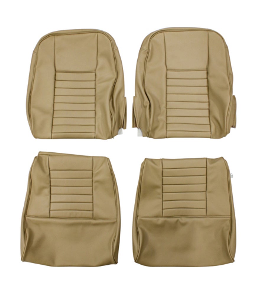 Bekleding voor de voorstoelen van de Volvo 1800, 1800E, 1800ES in beige/bruin.