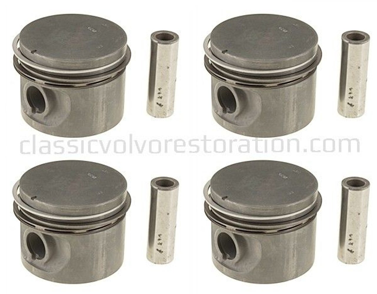 Zuigerset (4 stuks) met zuigerveren voor Volvo B19, B20, B30 1974- 0,015" — bild 2 av 2