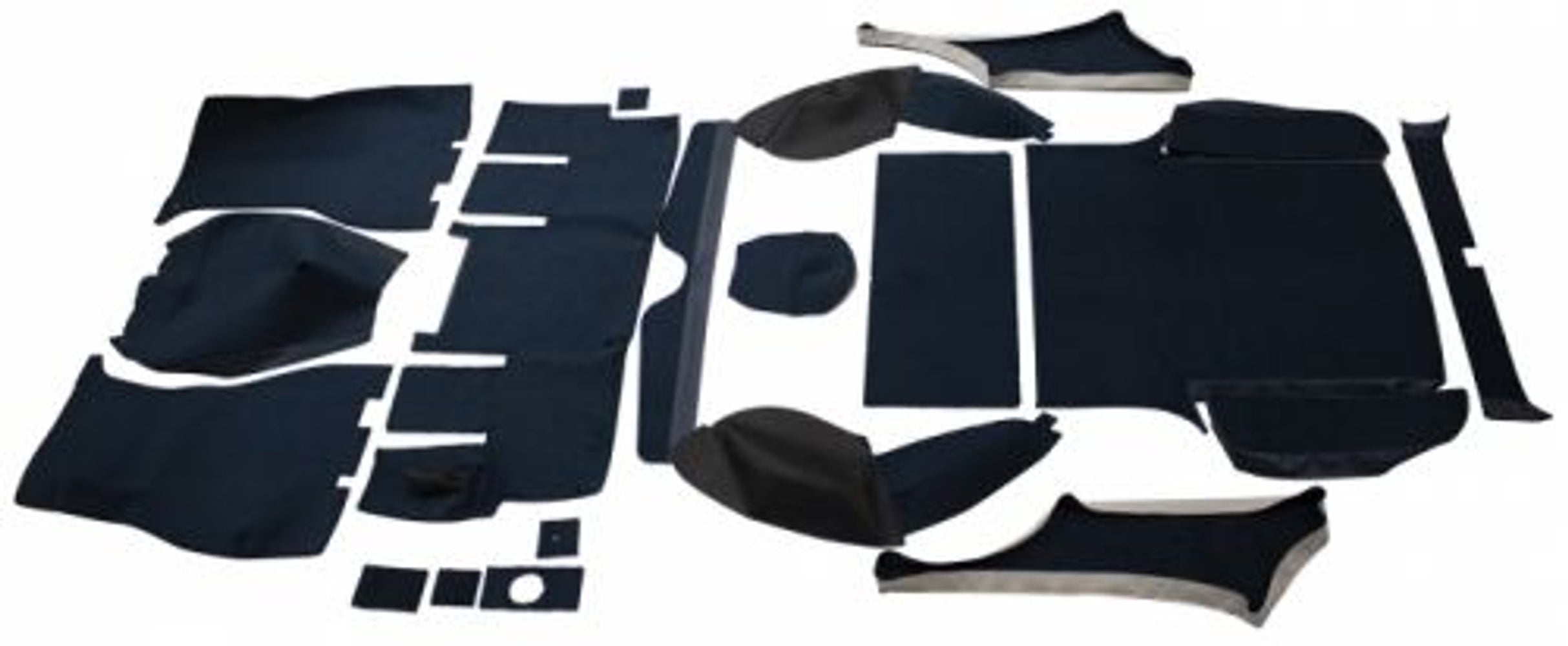 Tapijtset voor Volvo 1800ES, blauw/zwart textiel