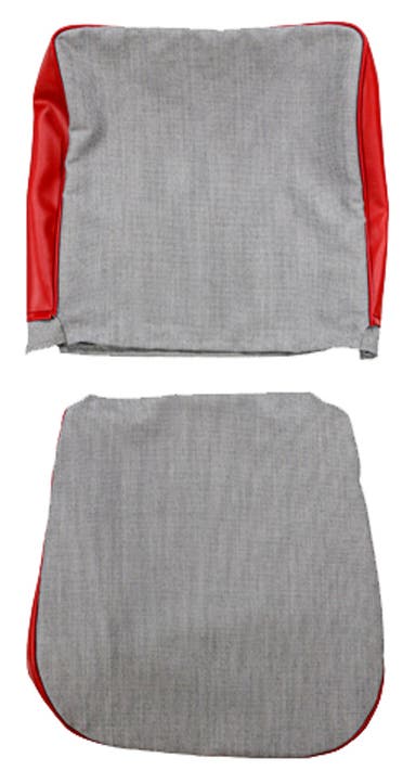 Bekleding voor de voorstoel van een Volvo PV544A 1958-60, favoriete kleur rood/grijs.