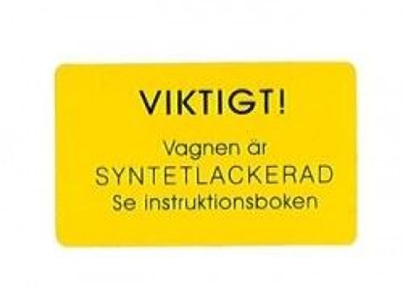 Sticker met Volvo-waarschuwing voor Volvo PV444 uit 1956 — bild 1 av 2