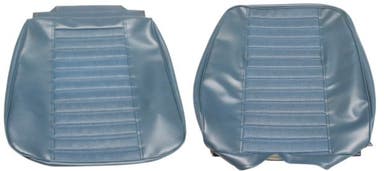 Bekleding voor de voorstoel van een Volvo Amazon 2d uit 1970, blauw.