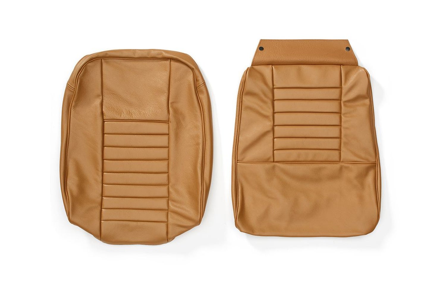 Bekleding voor de voorstoel van een Volvo 1800E uit 1971, goudkleurig metallic.