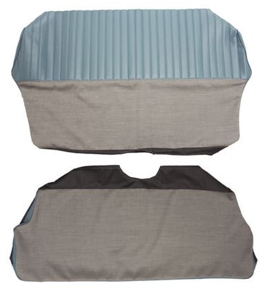 Bekleding achterbank voor Volvo 544A 1958-60 blauw/grijs Optie 2