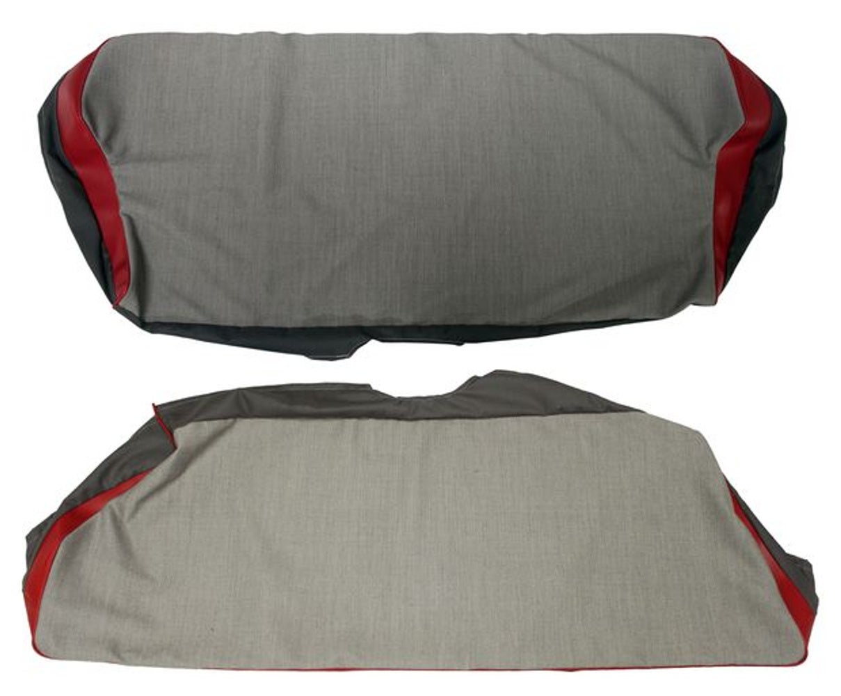 Bekleding achterbank voor Volvo PV544B 1960-61 rood/grijs
