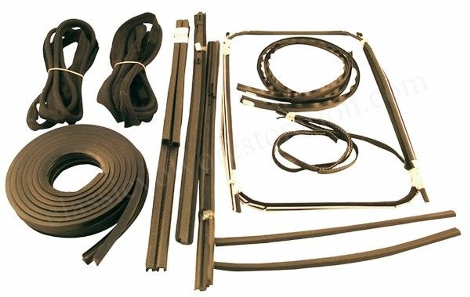 Rubber- en geleidestriplatten set met zwarte textielstrip