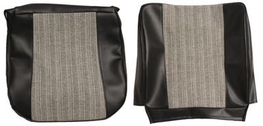 Bekleding voor de voorstoel van een Volvo PV544 uit 1965-1966, zwart.