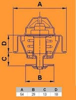 Thermostaat B19, B21, B23, B200, B230 (92°C) voor Volvo 240, 740, 760, 780, 940, 960 — bild 2 av 3