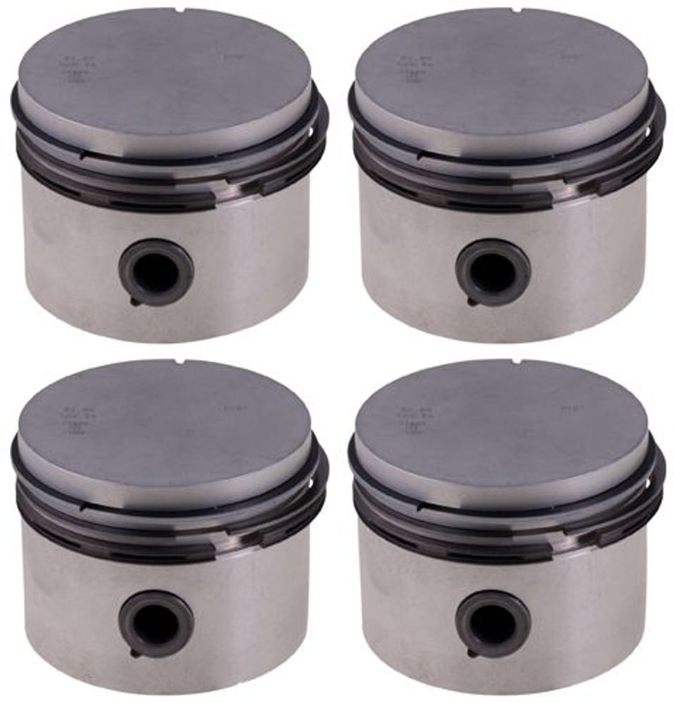Zuigerset (4 stuks) met zuigerveren voor Volvo B19, B20, B30 1974- Std