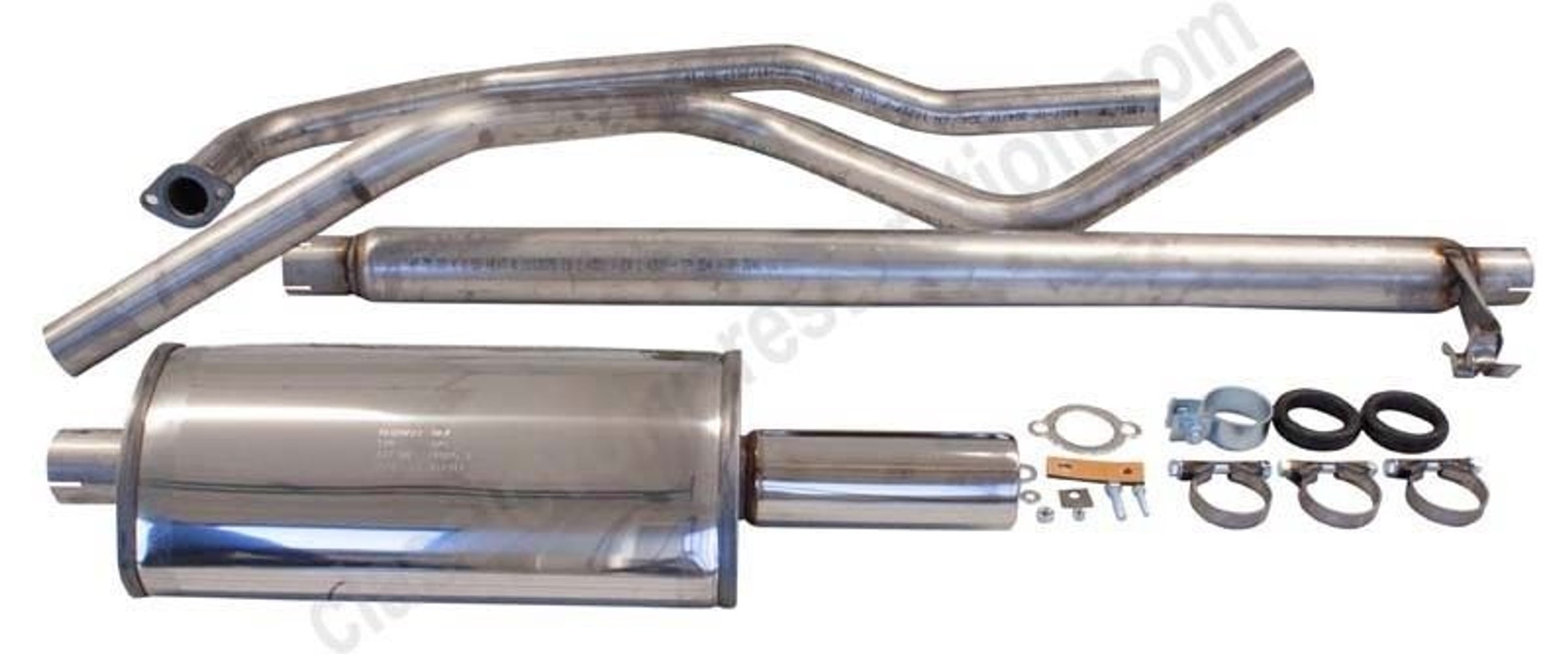Uitlaatsysteem voor Volvo Amazon, 1962-66, 2" sport, roestvrij staal
