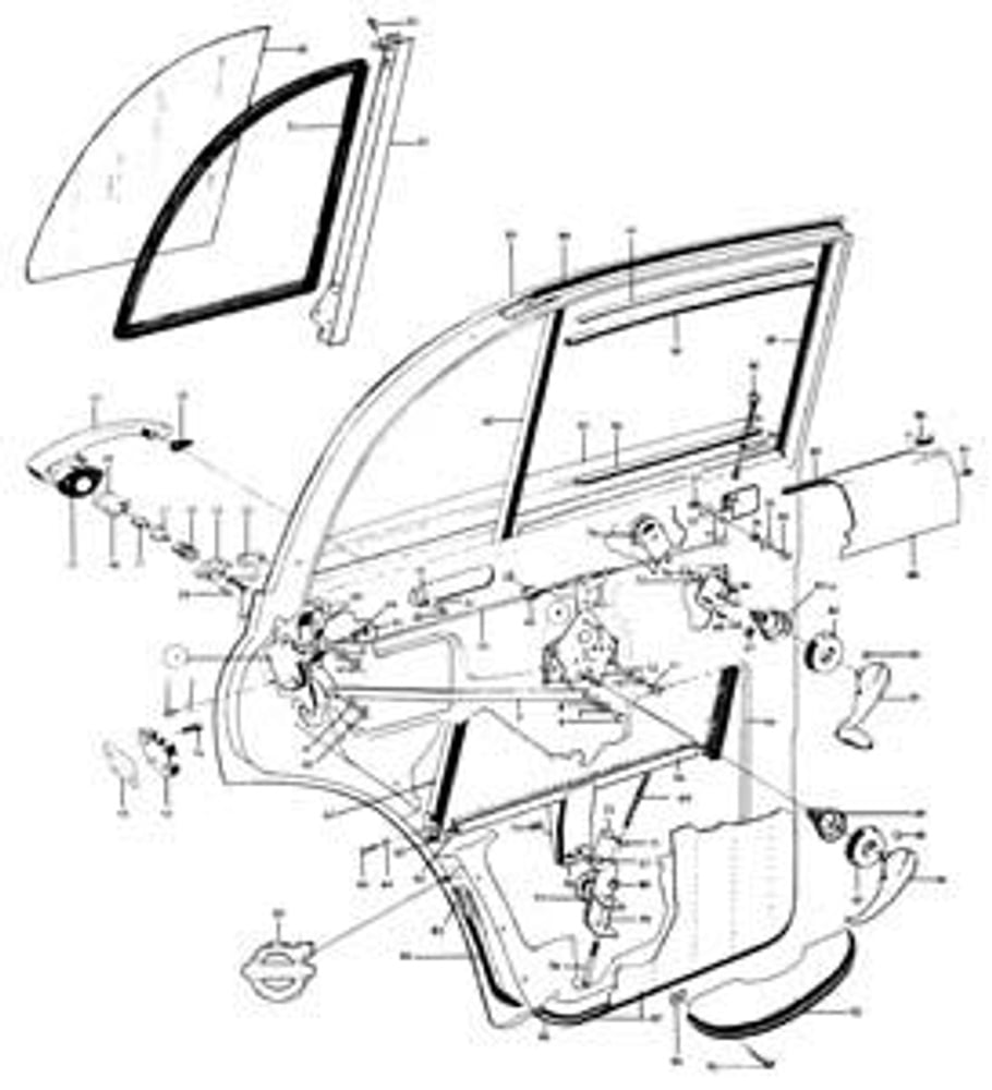 Buitendeurhendel voor Volvo Amazon, Amazon Kombi, links — bild 2 av 2