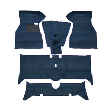 Tapijtset voor Volvo 140 uit 1972, blauw textiel
