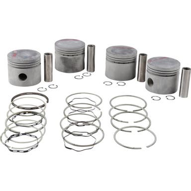 Zuigerset (4 stuks) met zuigerveren voor Volvo B18 Std.