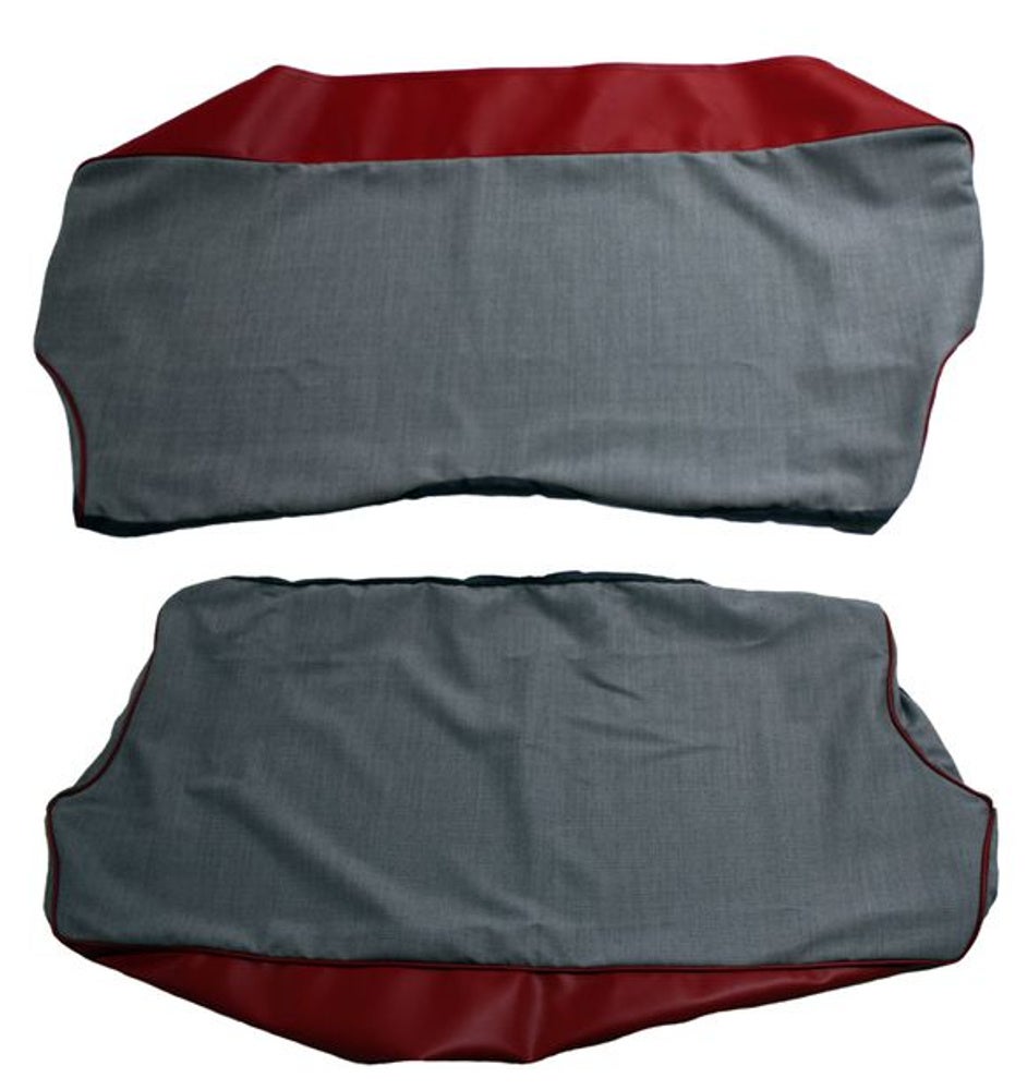 Bekleding achterbank voor Volvo PV544A 1958-60 rood/grijs Alt.1
