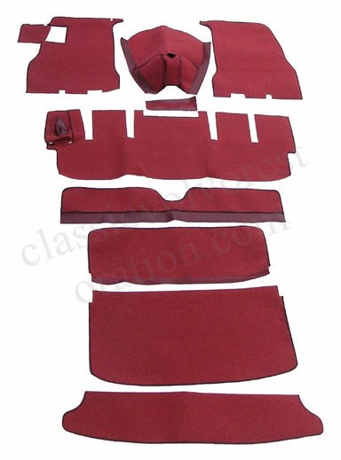 Tapijtset voor Volvo 1800S 1964-68, rood textiel