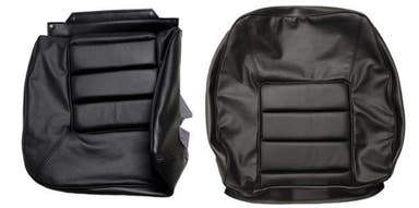 Bekleding voor de voorstoelen van een Volvo 140GL, 164 uit 1970-1974, zwart.