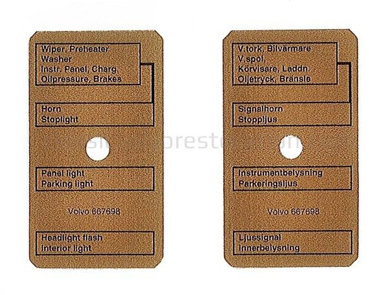 Sticker voor zekeringhouder voor Volvo Amazon, Amazon Kombi
