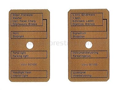Sticker voor zekeringhouder voor Volvo Amazon, Amazon Kombi