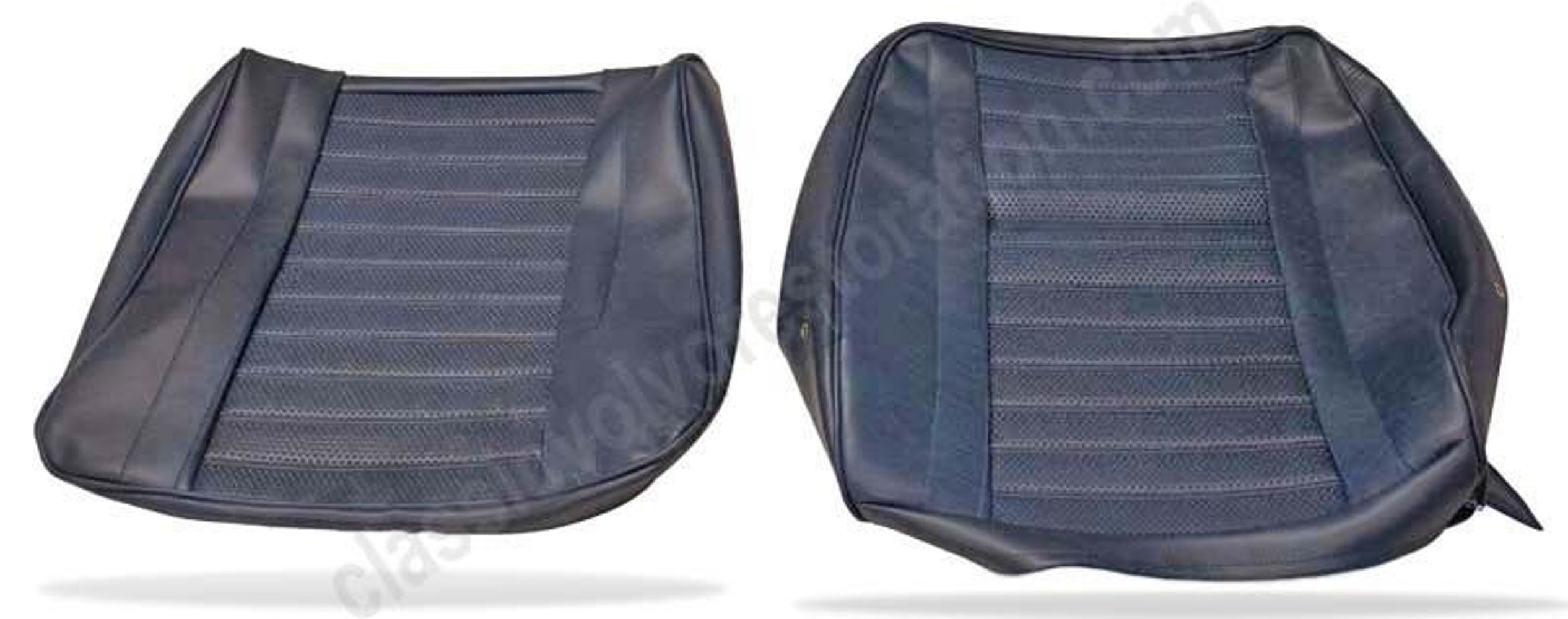 Bekleding voor de voorstoel van een Volvo Amazon 2d/4d uit 1968, blauw.