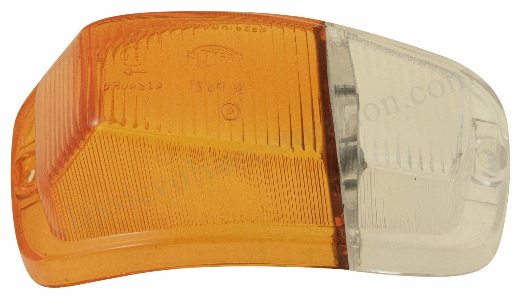 Knipperlichtglas geel/wit rechts